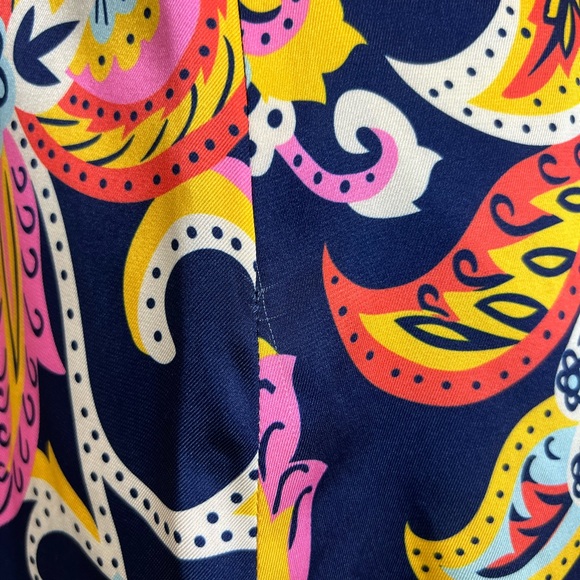 Julie Brown Paisley Shift Dress 6 Navy - Picture 4 of 7